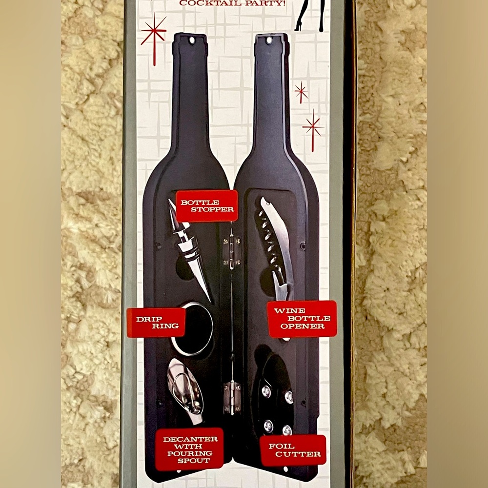 NEW in the box Wembly Casino & Lounge Collection 5 piece wine bar set